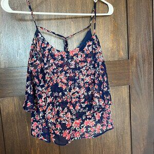 Express -Tops-  Blue Tiered Ruffled Crop - Women's Small